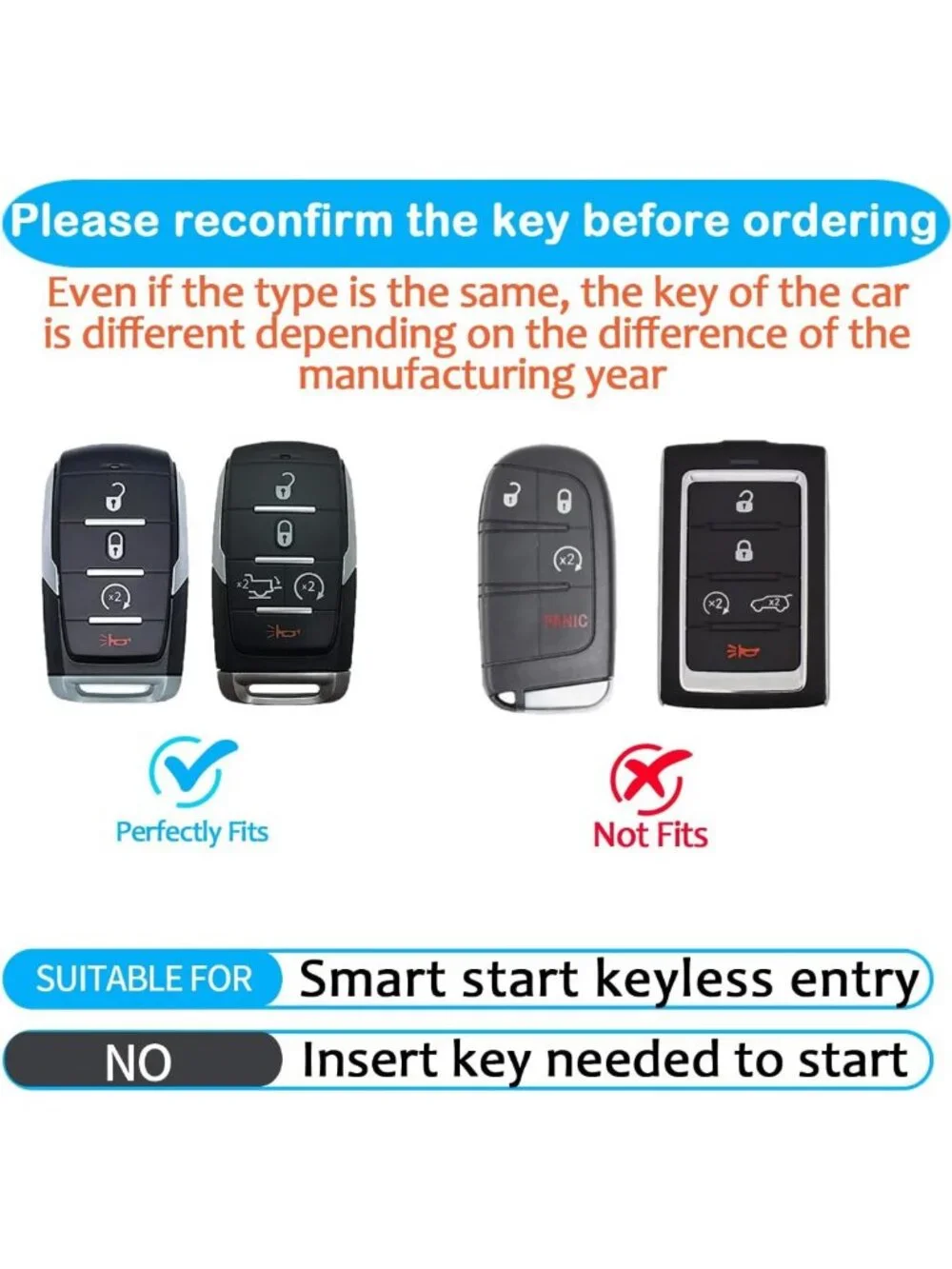 Soft Pink Key Fob Cover with Keychain - Full Protection for Dodge RAM 2019-2025